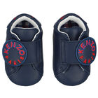 Baby Boys Navy Blue Logo Pre Walker Shoes, 1, hi-res